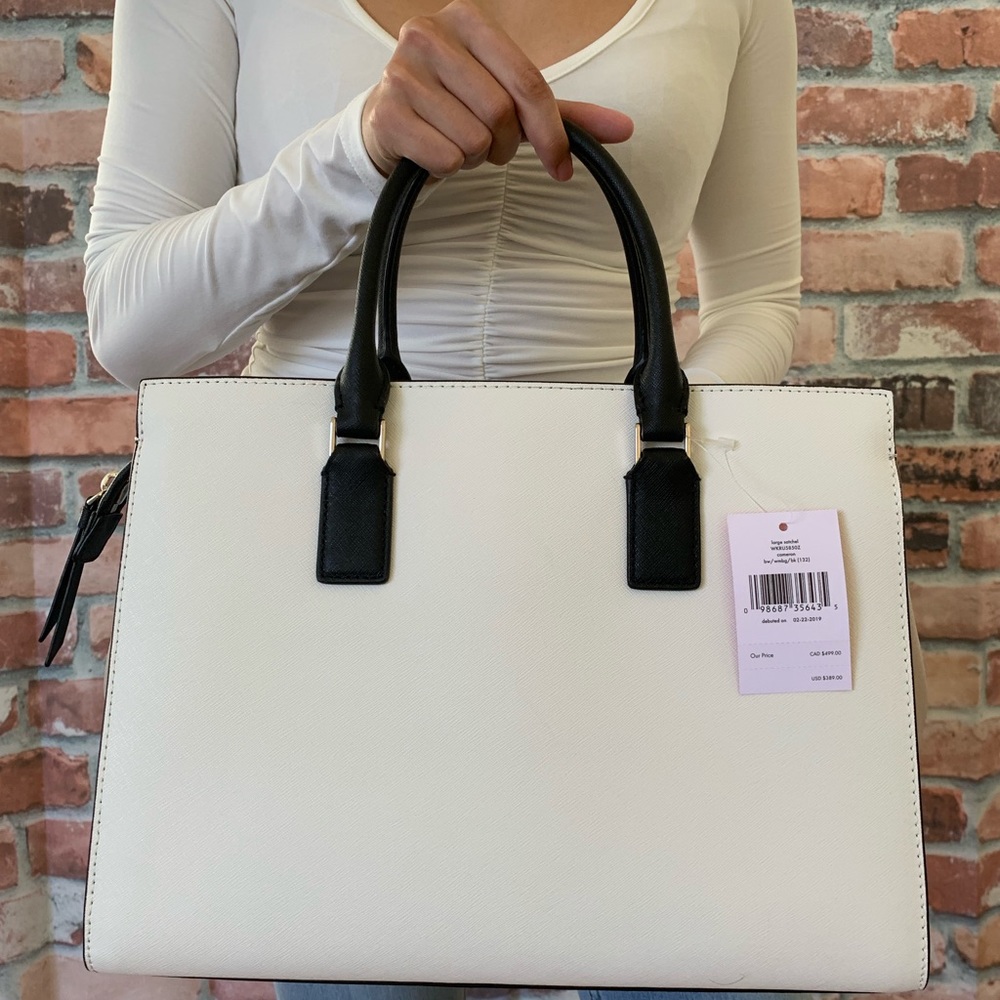 Kate spade Cameron LARGE satchel white beige black - Picture 4 of 8